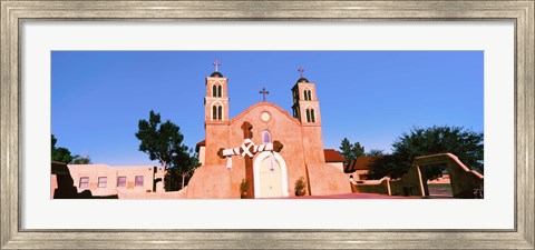 Framed Church in a city, San Miguel Mission, Socorro, New Mexico, USA Print