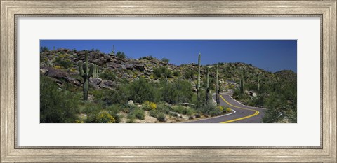 Framed Road Through The Desert, Phoenix, Arizona, USA Print