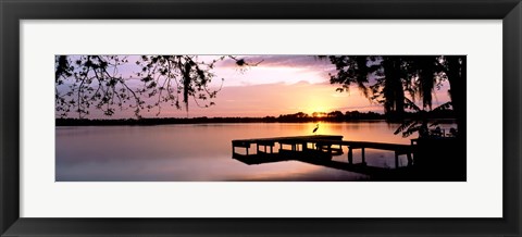 Framed Sunrise Over Lake Whippoorwill, Orlando, Florida, USA Print