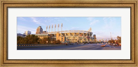 Framed Facade of a baseball stadium, Jacobs Field, Cleveland, Ohio, USA Print