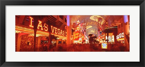 Framed View of Fremont Street Las Vegas NV USA Print