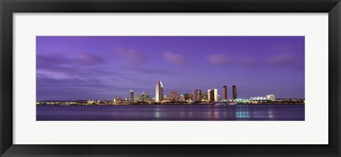 Framed USA, California, San Diego, dusk Print