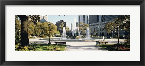 Framed Fountain in a park, Swann Memorial Fountain, Logan Circle, Philadelphia, Philadelphia County, Pennsylvania, USA Print
