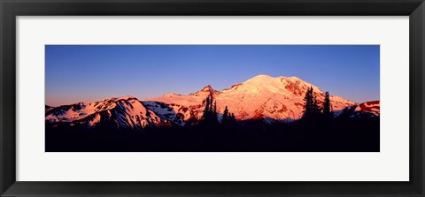 Framed Sunset Mount Rainier Seattle WA Print