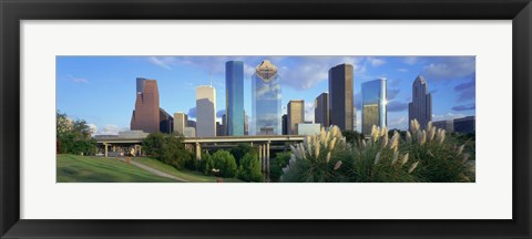 Framed Aerial View of Houston Skyscrapers, Texas Print