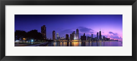 Framed Chicago Under a Purple Sky Print