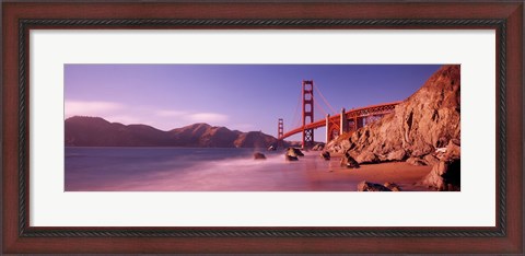Framed Golden Gate Bridge and Mountain View Print