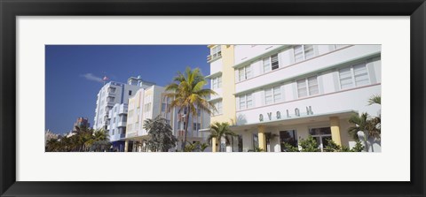 Framed Art Deco Hotels, Ocean Drive, Florida, USA Print