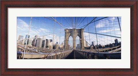 Framed Railings of a bridge, Brooklyn Bridge, Manhattan, New York City, New York State, USA, (pre Sept. 11, 2001) Print