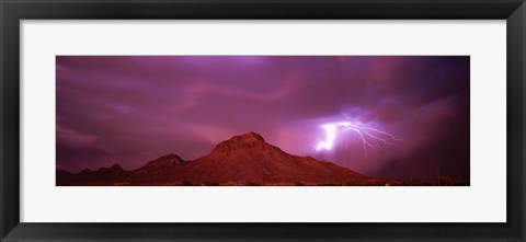 Framed Storm over Tucson AZ Print