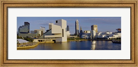 Framed Buildings In A City, Cleveland, Ohio Print