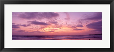 Framed Clouds in the sky at sunset, Pacific Beach, San Diego, California, USA Print