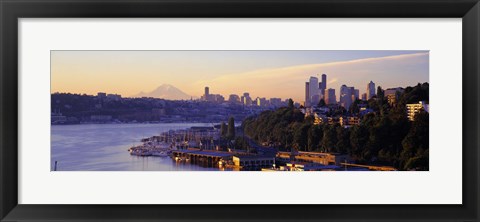 Framed Sunrise, Lake Union, Seattle, Washington State, USA Print