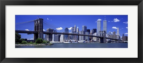 Framed Brooklyn Bridge Skyline New York City NY USA Print