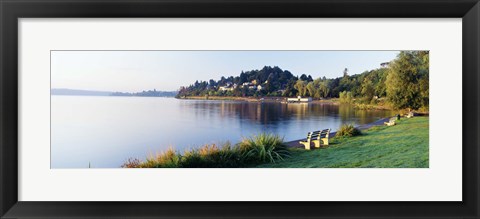 Framed Lake Washington, Mount Baker Park, Seattle, Washington State, USA Print