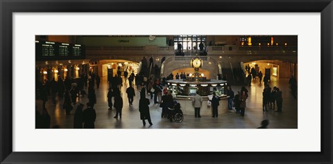 Framed High angle view of a group of people in a station, Grand Central Station, Manhattan, New York City, New York State, USA Print