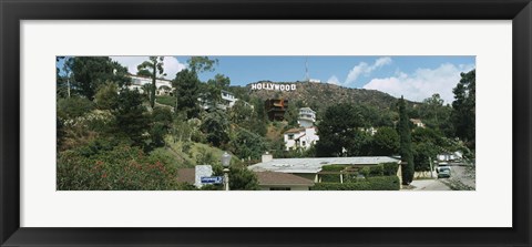 Framed Low angle view of a hill, Hollywood Hills, City of Los Angeles, California, USA Print