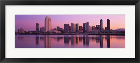 Framed USA, California, San Diego, twiilight Print