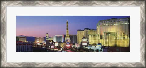 Framed Strip dusk Las Vegas NV USA Print