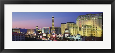Framed Strip dusk Las Vegas NV USA Print