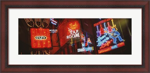 Framed Neon Signs, Beale Street, Memphis, Tennessee, USA Print