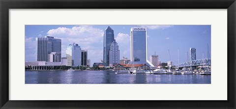 Framed Skyscrapers at the waterfront, Main Street Bridge, St. John&#39;s River, Jacksonville, Florida, USA Print
