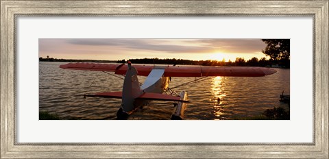 Framed High angle view of a sea plane, Lake Spenard, Anchorage, Alaska Print