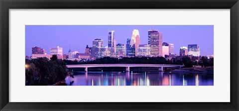 Framed Minneapolis in Purple Print