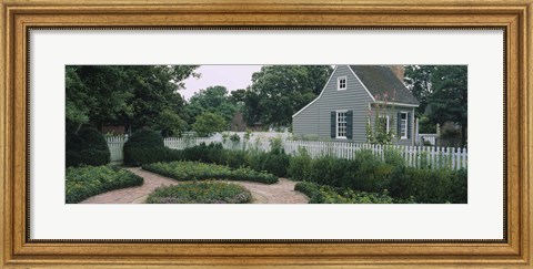 Framed Building in a garden, Williamsburg, Virginia, USA Print