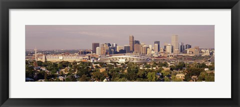 Framed Daytime Photo of the Denver Colorado Skyline Print