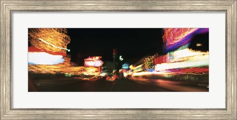Framed Strip At Night, Las Vegas, Nevada, USA Print
