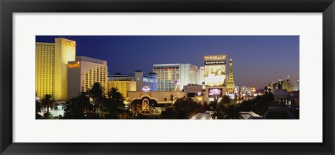 Framed Las Vegas at dusk, Nevada Print