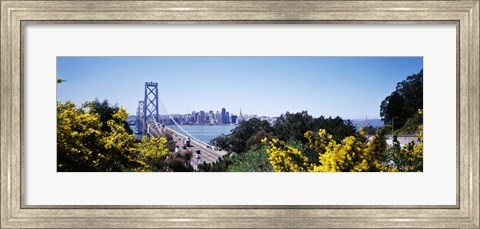 Framed Bay Bridge In San Francisco, San Francisco, California, USA Print