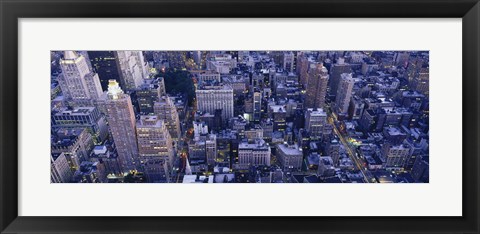 Framed Aerial View Of Buildings In A City, Manhattan, NYC, New York City, New York State, USA Print