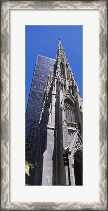 Framed Low angle view of a cathedral, St. Patrick&#39;s Cathedral, Manhattan, New York City, New York State, USA Print