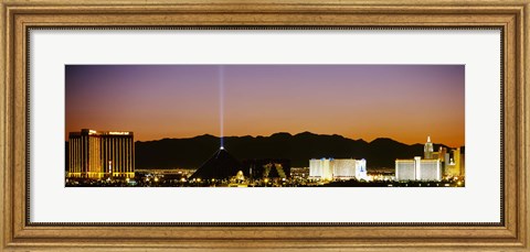 Framed Mandalay Bay and Luxor at night, Las Vegas, Nevada Print