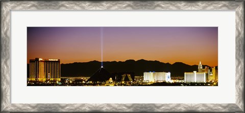 Framed Mandalay Bay and Luxor at night, Las Vegas, Nevada Print