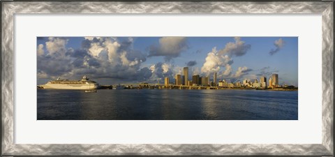 Framed Cruise ship docked at a harbor, Miami, Florida, USA Print