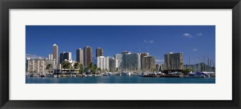 Framed Honolulu, Hawaii Skyline Print