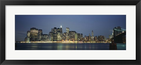 Framed Buildings On The Waterfront, NYC, New York City, New York State, USA Print