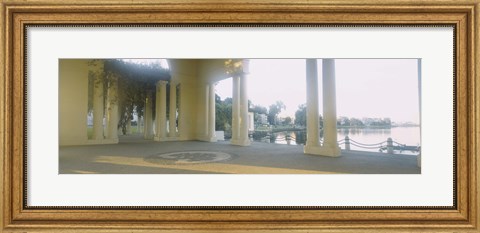 Framed Building on the waterfront, Lake Merritt, Oakland, California, USA Print