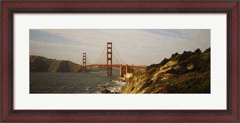Framed Bridge over a bay, Golden Gate Bridge, San Francisco, California Print