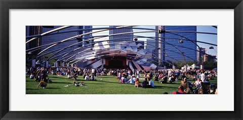 Framed People At A Lawn, Pritzker Pavilion, Millennium Park, Chicago, Illinois, USA Print