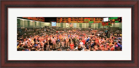 Framed Large group of people on the trading floor, Chicago Board of Trade, Chicago, Illinois, USA Print
