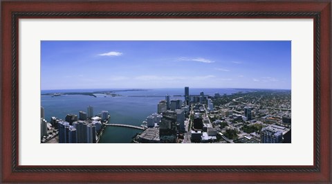 Framed Aerial view of a city, Miami, Florida Print