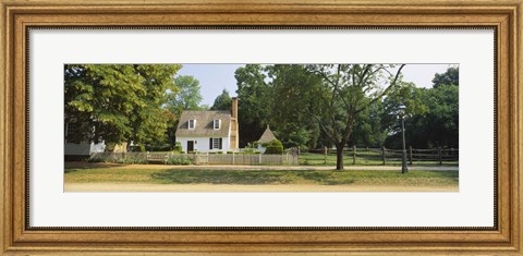 Framed Fence in front of a house, Colonial Williamsburg, Williamsburg, Virginia, USA Print