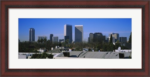 Framed Buildings and skyscrapers in a city, Century City, City of Los Angeles, California, USA Print