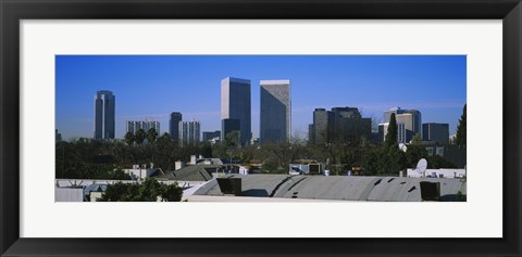 Framed Buildings and skyscrapers in a city, Century City, City of Los Angeles, California, USA Print