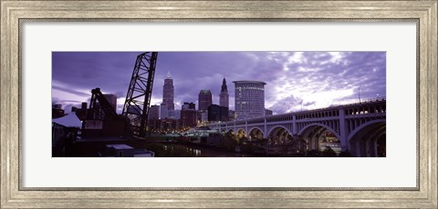 Framed Cleveland, Ohio Bridge and River Print