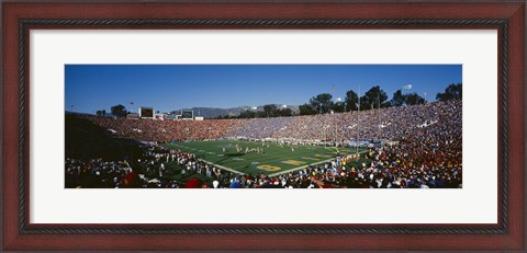 Framed High angle view of spectators watching a football match in a stadium, Rose Bowl Stadium, Pasadena, California Print